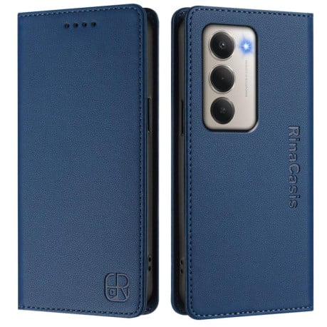 Чехол-книжка RC01 Dual-Folded Magnetic Suction RFID на Xiaomi Redmi 15 5G / 4G EU 171mm - синий