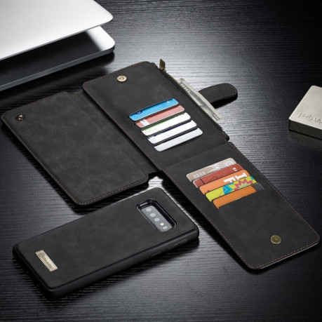 Кожаный чехол- кошелек CaseMe 007 Series Wallet Style Picture Frame со встроенным магнитом на Samsung Galaxy S10e - черный