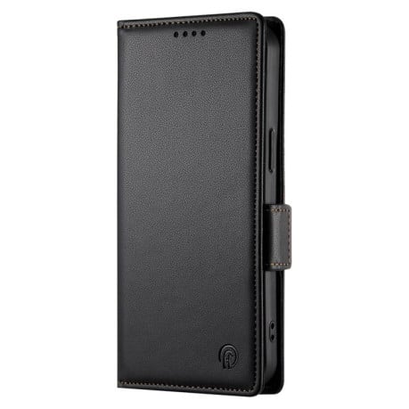 Чехол-книжка Side Buckle Magnetic Frosted Leather для Xiaomi Poco F7 - чорний