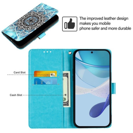 Чохол-книжка Colored Drawing Pattern Plain Weave Leather для Xiaomi 14T Pro - Mandala