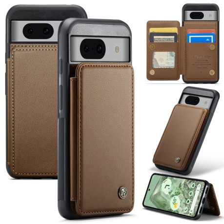 Чехол CaseMe C22 Card Slots Holder RFID Anti-theft для Google Pixel 8a - коричневый