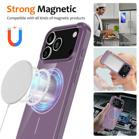 Противоударный чехол Glossy TPU Shockproof MagSafe на iPhone 17 Pro Max - фиолетовый