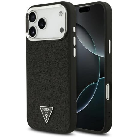 Оригінальний чохол Guess Glitter Triangle Logo з MagSafe на iPhone 17 Pro Max - Black