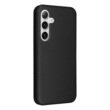 Чехол-книжка Carbon Fiber Texture на Samsung Galaxy S24+ 5G - черный
