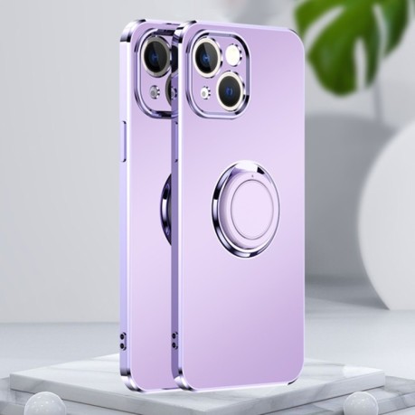 Противоударный чехол Electroplated Frosted для  iPhone 14 Plus - фиолетовый