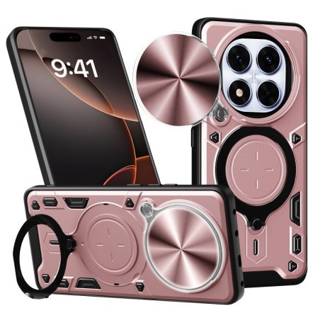 Протиударний чохол CD Texture Sliding Camshield Magnetic Holder на Xiaomi Redmi Note 14 Pro 5G/Poco X7 - рожеве золото