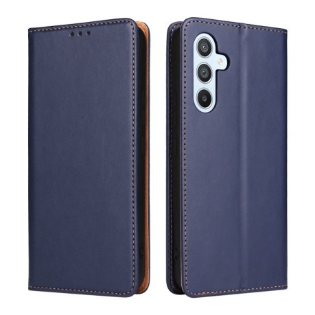 Кожаный чехол-книжка Fierre Shann Genuine leather Samsung Galaxy A54 5G - синий