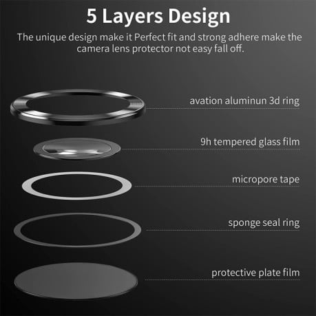 Защитное стекло на камеру ENKAY Aluminium для Samsung Galaxy S23 Ultra 5G - черное
