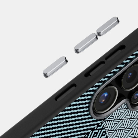 Ультратонкий чохол ABEEL 6D Micro Relief MagSafe Magnetic  для Samsung Galaxy S25 Ultra 5G - Carbon Fiber Blue