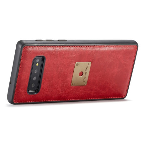 Кожаный чехол-книжка CaseMe Qin Series Wrist Strap Wallet Style со встроенным магнитом на Samsung Galaxy S10 Plus- красный