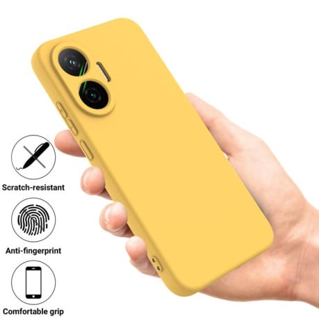 Силиконовый чехол Solid Color Liquid Silicone на Xiaomi Poco F7 / Redmi Turbo 4 Pro 4G - желтый
