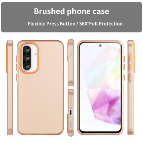 Противоударный чехол Frosted Translucent TPU Hybrid PC для Samsung Galaxy A36 5G - оранжевый
