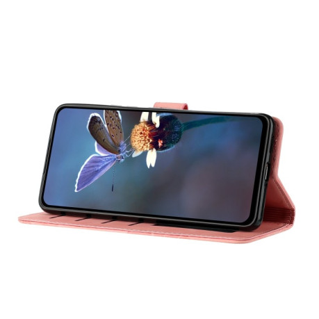 Чохол-книжка Flower Embossing Pattern для Xiaomi Redmi Note 14 4G - рожевий