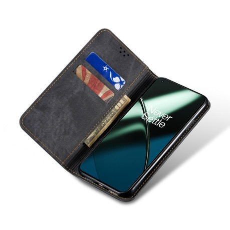 Чехол книжка Denim Texture Casual Style на Samsung Galaxy A05 - черный