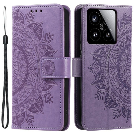 Чохол-книжка Totem Flower для Xiaomi 15 - фіолетовий