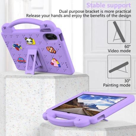 Противоударный чехол EVA Handle Kickstand Children для Xiaomi Redmi Pad 2 11 2025 - фіолетовий