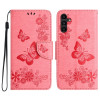 Чехол-книжка Embossed Butterfly для Samsung Galaxy A05s - розовый