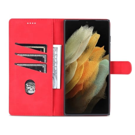 Чехол-книжка AZNS Skin Feel Calf для Samsung Galaxy S22 Ultra 5G - красный