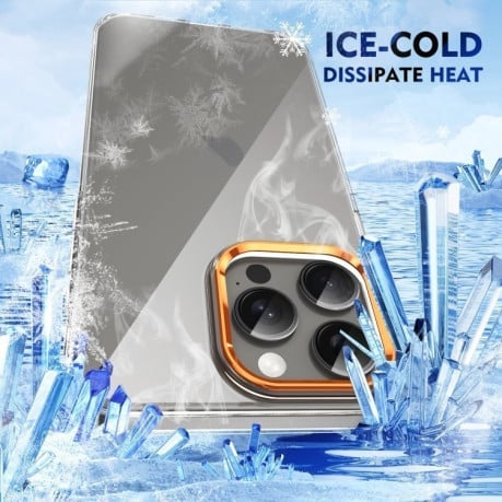 Протиударний чохол Ice Feel HD Transparent PC Full Coverage для iPhone 16 Pro Max - помаранчевий