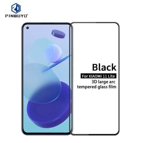 Захисне скло PINWUYO 9H 3D Full Screen Xiaomi Mi 11 Lite/Mi 11 Lite NE - чорне