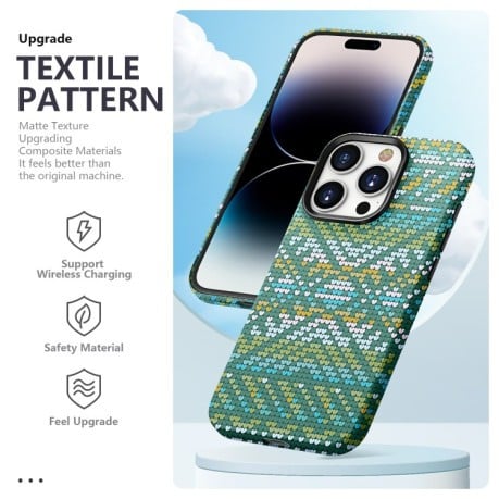 Чохол Textile Texture Matte Ultra-thin для iPhone 15 - зелений