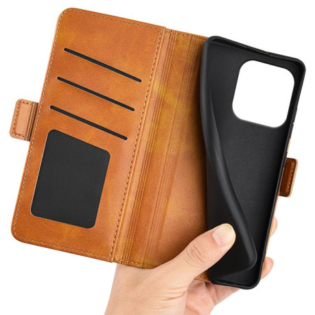 Чехол-книжка Dual-side Magnetic Buckle для Motorola Edge 60 Pro - желтый