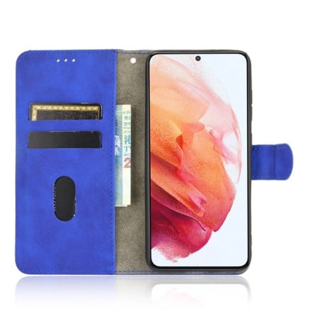 Чехол-книжка Solid Color Skin Feel на Samsung Galaxy S21 FE  - синий