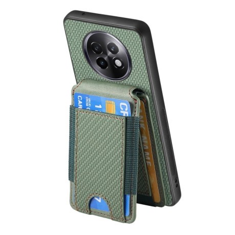 Чохол Cross Leather Ring Vertical Zipper Wallet для Realme 13 Pro / 13 Pro+ - зелений