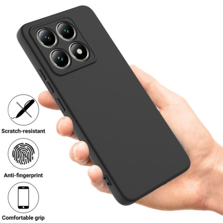 Силиконовый чехол Solid Color Liquid Silicone на Xiaomi 14T - черный