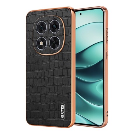 Чохол AZNS Electroplated Frame Crocodile Texture на Xiaomi Redmi Note 14 Pro 5G/Poco X7 - чорний