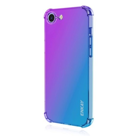Протиударний чохол ENKAY Clear для iPhone 16e - фіолетово-синій