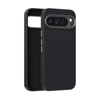 Карбоновый чехол ABEEL C Carbon Fiber Series фактура 6D Micro Relief с MagSafe на Google Pixel 10 Pro XL - черный