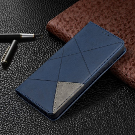 Чехол-книжка Rhombus Texture на Samsung Galaxy S21 Ultra - синий