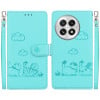 Чохол-книжка Cute Cats RFID Leather для OnePlus 13 - зелений