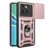 Чехол со шторкой на камеру Sliding Camshield и подставкой для Motorola Edge 70 5G — розово-золотой