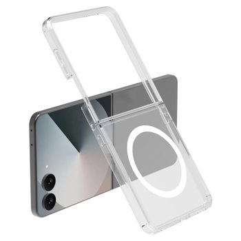 Противоударный магнитный чехол LeReach TOC Clear Series на Samsung Galaxy Flip8 5G — прозрачный