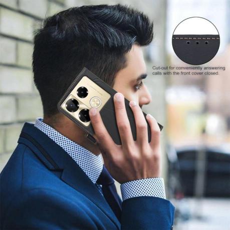 Чохол-книжка Geometric Pattern RFID Leather для Infinix Note 40 Pro 4G / 40 Pro+ 5G - чорний
