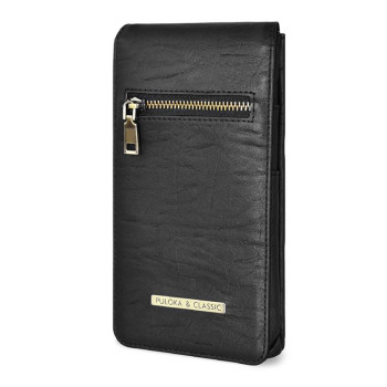 Універсальний чохол на пояс PULOKA для діагоналі 6.7 з кишеньками - чорний