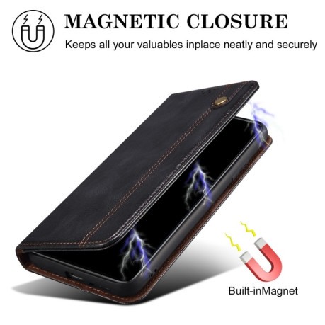 Чехол-книжка Simple Wax Crazy Horse для Google Pixel 9 / 9 Pro - черный