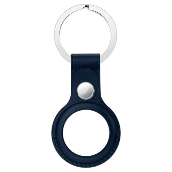 Кожаный брелок с кольцом для AirTag - синий