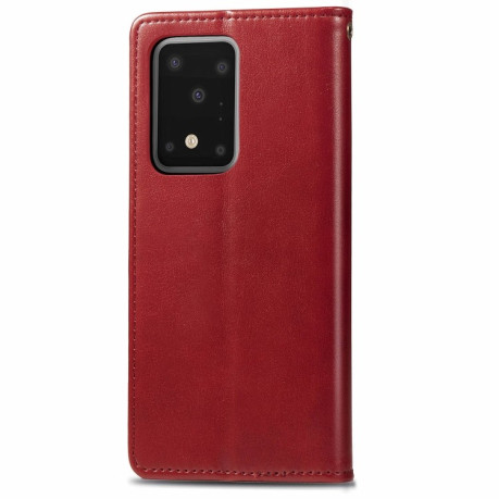 Чехол-книжка Retro Solid Color на Samsung Galaxy S20 Ultra-красный