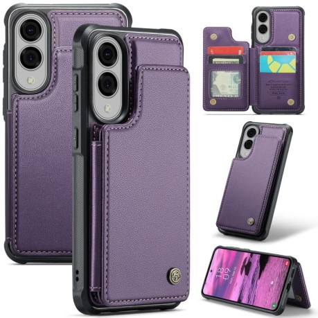 Чохол CaseMe C22 Card Slots Holder RFID Anti-theft для Samsung Galaxy S25 Edge 5G - фіолетовий