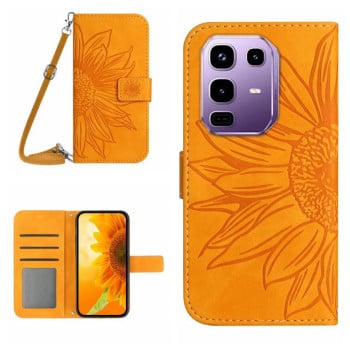 Чохол-книжка Skin Feel з малюнком соняшника на Infinix Note 50 Pro+ 5G - жовтий