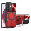 Противоударный чехол CD Texture Sliding Camshield Magnetic Holder на Samsung Galaxy A35 5G - красный