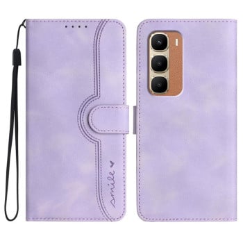 Чехол-книжка в стиле Retro мягкое покрытие Skin Feel серия Amile на Infinix Hot 70 5G — фиолетовый