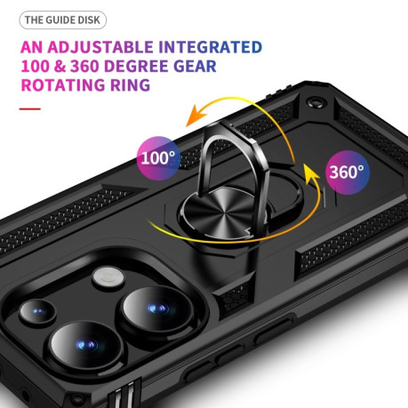 Противоударный чехол HMC 360 Degree Rotating Holder на Xiaomi Redmi Note 13 Pro 4G / Poco M6 Pro 4G - черный