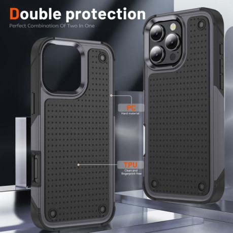 Протиударний чохол PC + TPU Shockproof Protective для iPhone 16 Pro - Grey+Black