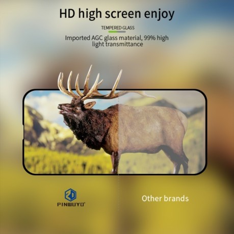 Защитное стекло PINWUYO 9H 3D Full Screen на iPhone 15 Plus - черное