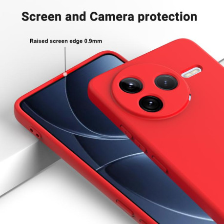Силиконовый чехол Solid Color Liquid Silicone на Xiaomi Poco F7 Pro - красный