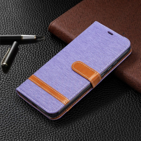 Чохол-книжка Color Matching Denim Texture на Xiaomi Redmi 9A - фіолетовий